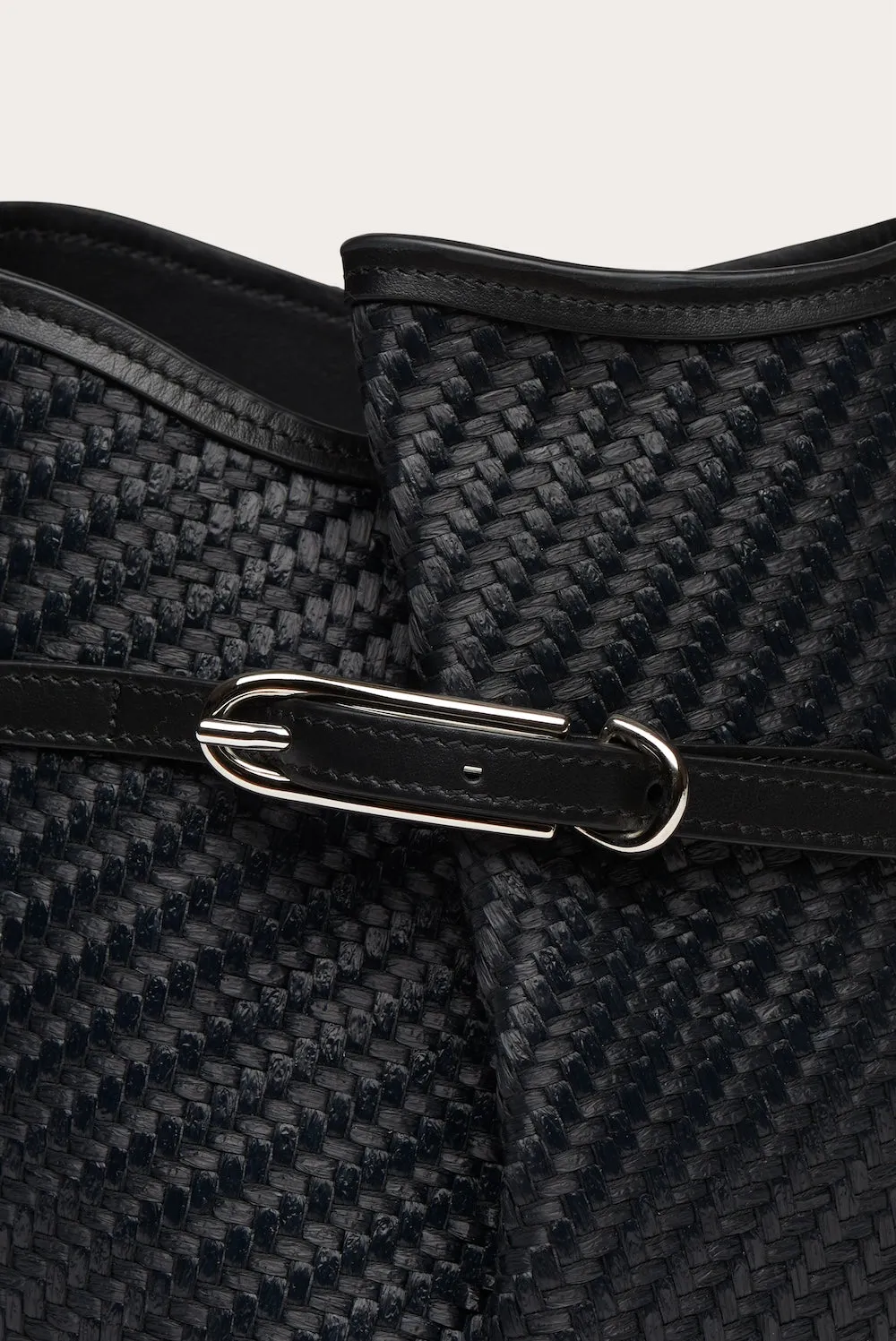 Belted Bucket Bag Large Black Raffia sold by Little Liffner product image thumbnail 5