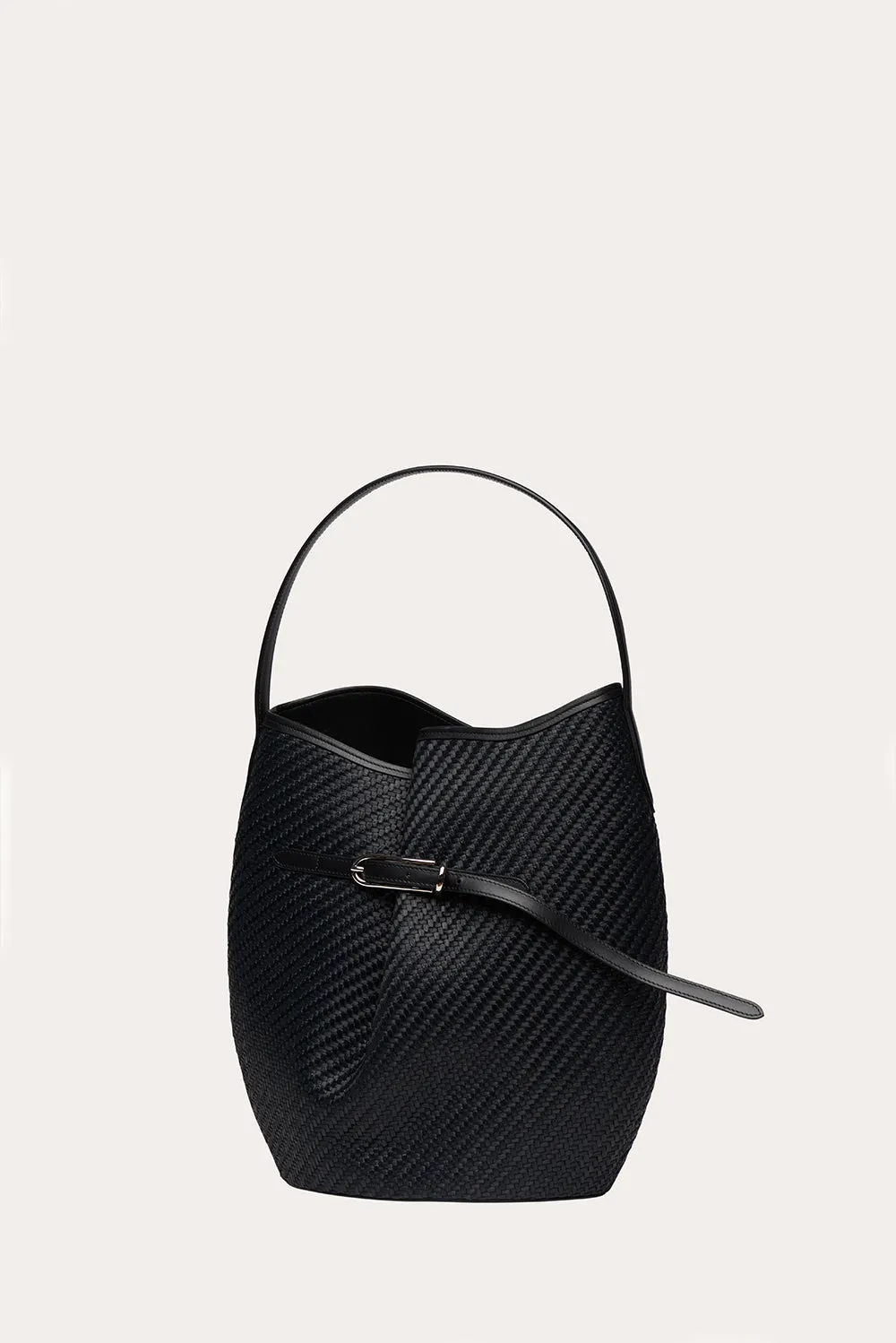 Belted Bucket Bag Large Black Raffia sold by Little Liffner product image thumbnail 3