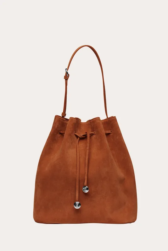 Charm Bucket Saddle Brown Suede made by Liffner