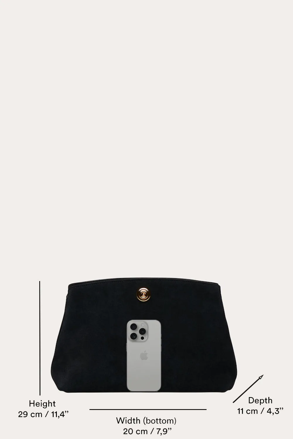 Pushlock Pouch Denim Suede sold by Little Liffner product image thumbnail 5