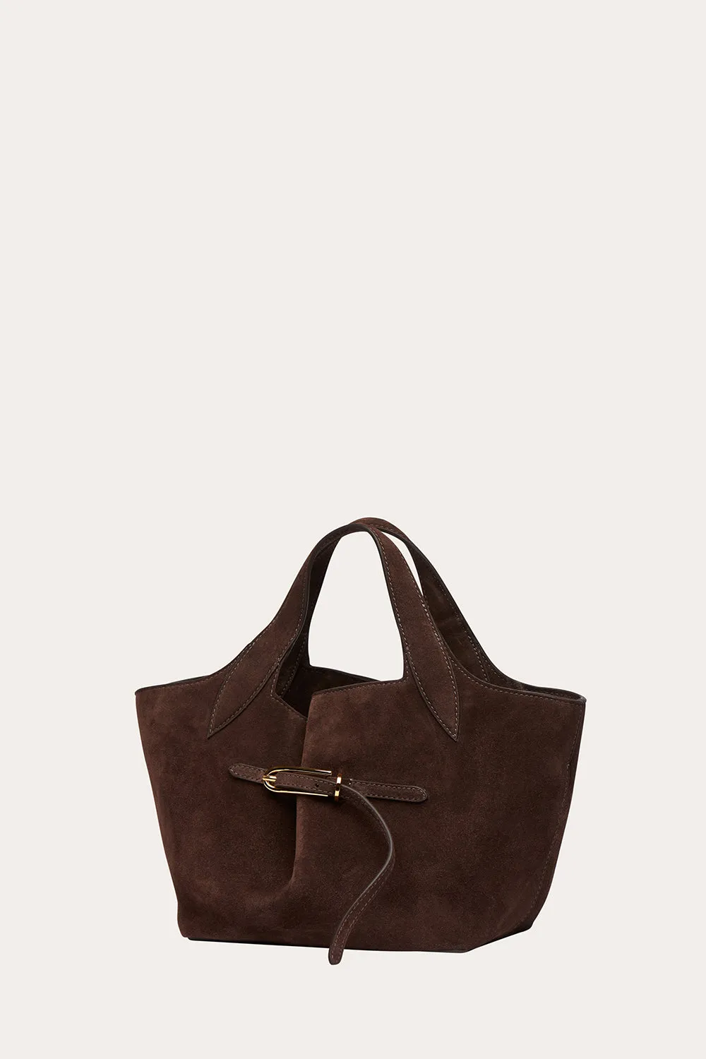 Belted Tote Mini Dark Brown Suede sold by Little Liffner product image thumbnail 4