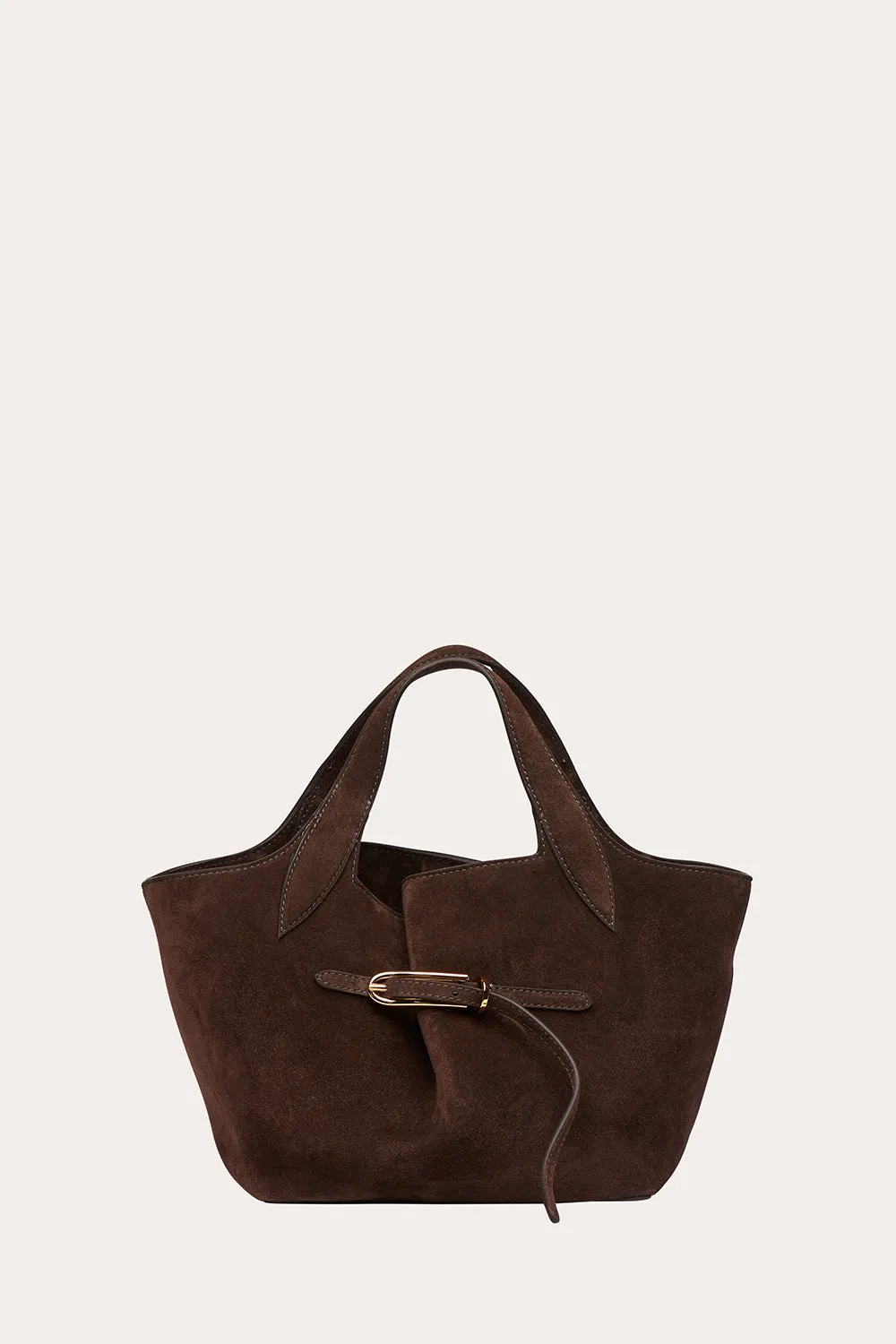 Belted Tote Mini Dark Brown Suede sold by Little Liffner product image thumbnail 3