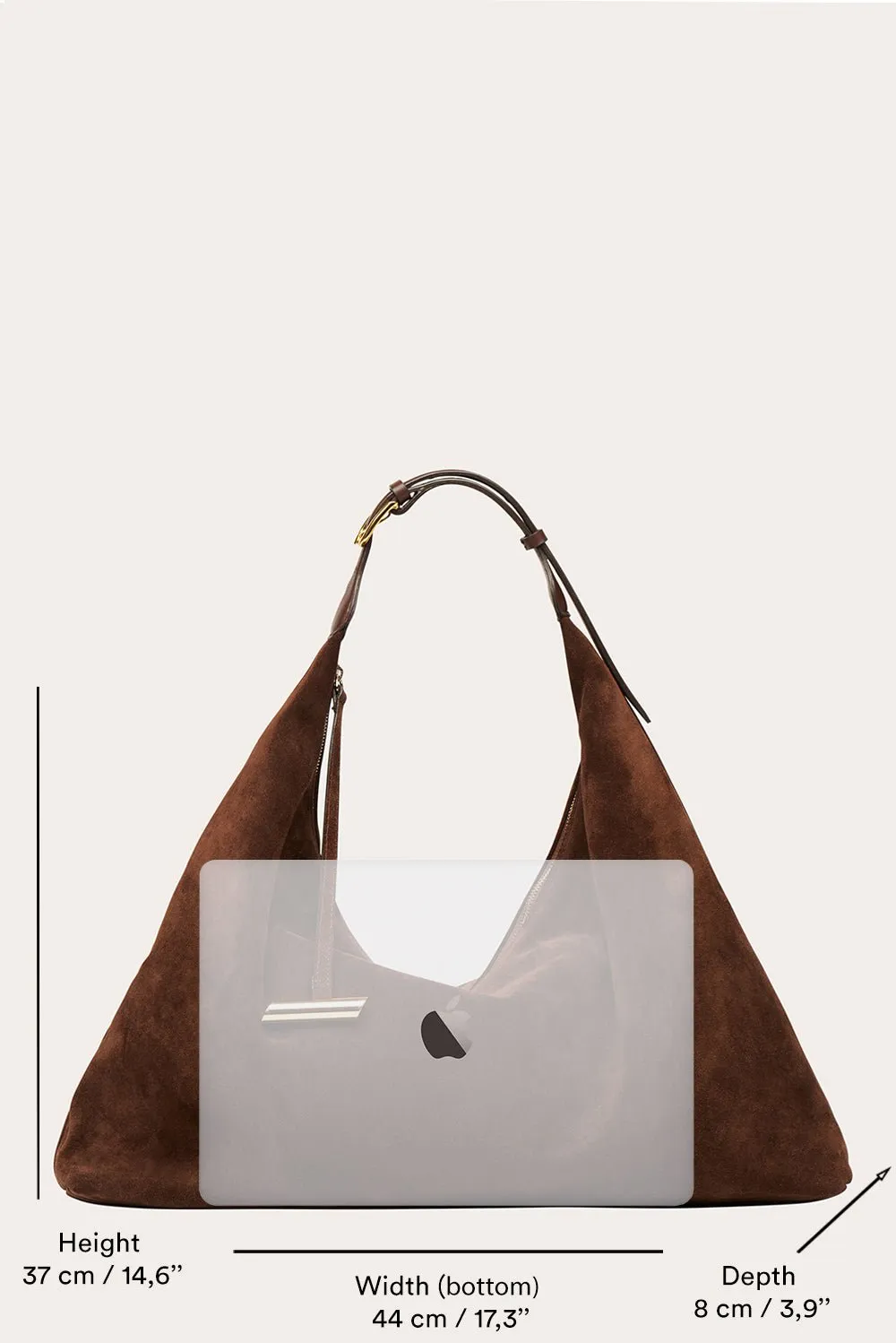 Pillow Hobo Suede Dark Brown sold by Little Liffner product image thumbnail 5