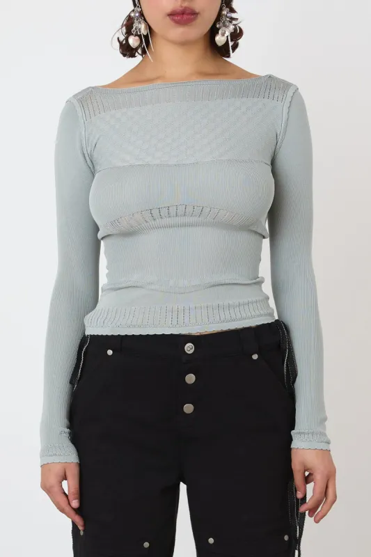 The Elsa Long Sleeve Top Viscose, Sterling sold by Peachy Den