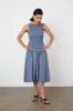 The Deba Top, Denim Blue sold by Peachy Den