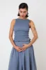 The Deba Top, Denim Blue sold by Peachy Den