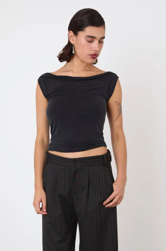 The Kylie Top, Graphite sold by Peachy Den