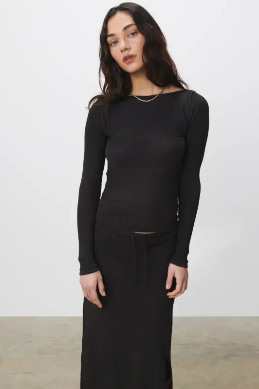 The Elsa Long Sleeve Top Viscose, Beetle made by Peachy Den