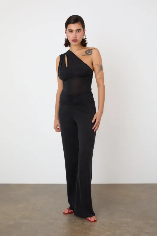 The Kylie Asymmetric Top, Graphite sold by Peachy Den