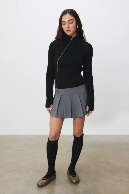 The Beanie Zip Up, Onyx made by Peachy Den