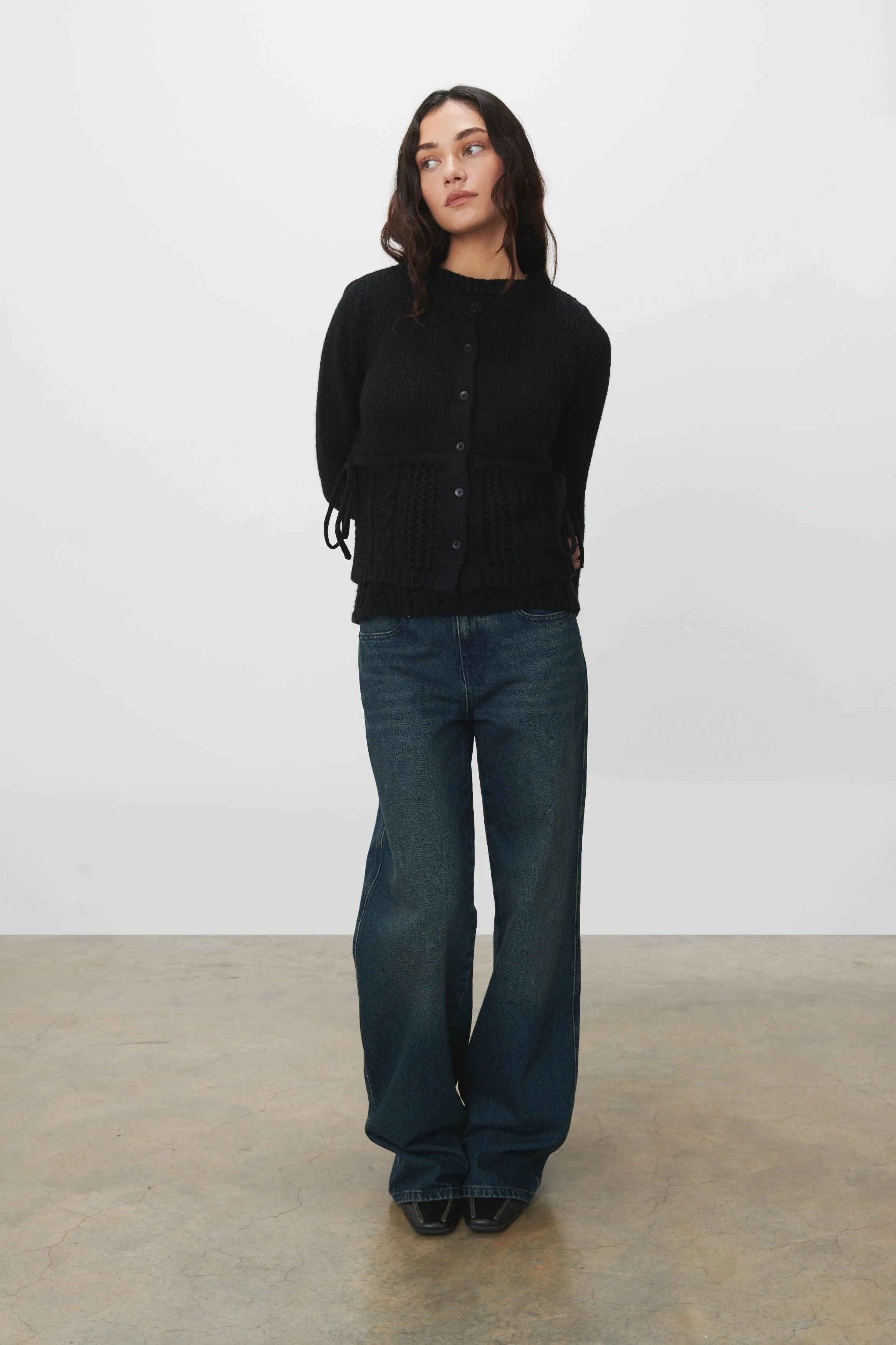 The Gabrielle Cardigan Knit, Ash sold by Peachy Den product image thumbnail 4