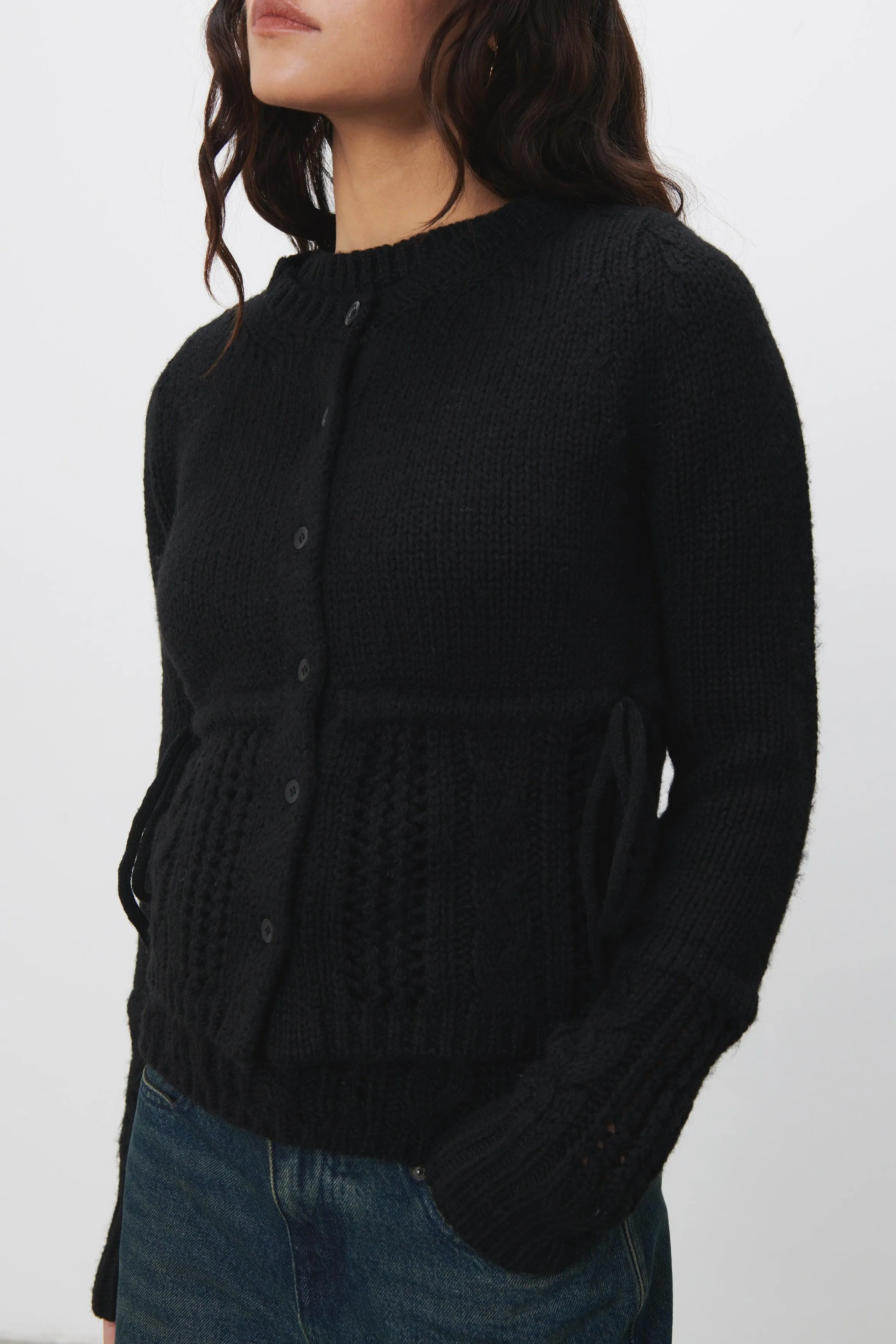 The Gabrielle Cardigan Knit, Ash sold by Peachy Den