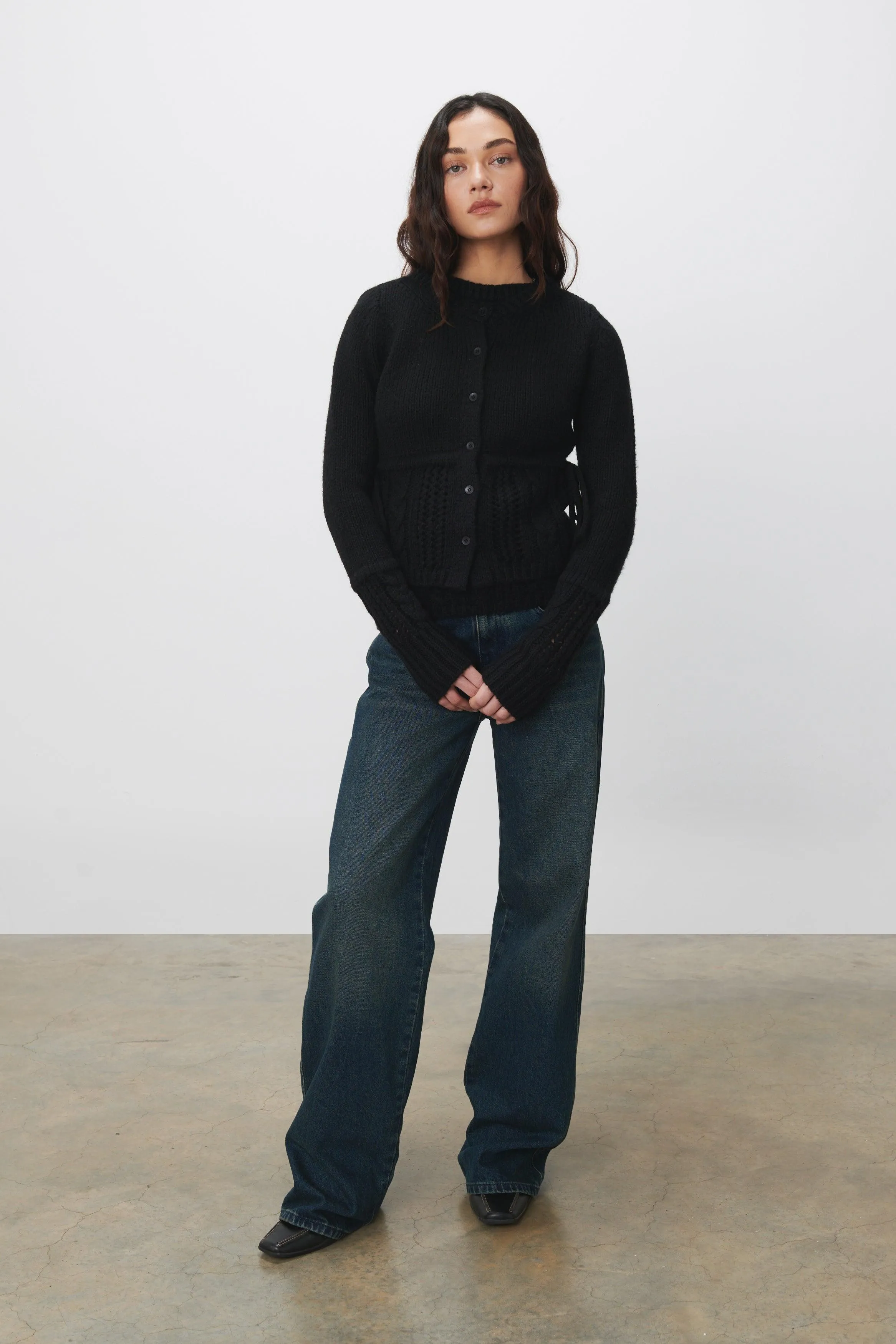 The Gabrielle Cardigan Knit, Ash sold by Peachy Den product image thumbnail 5