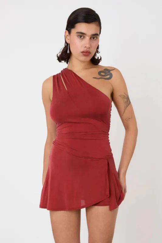 The Kylie Skort Dress, Redsandstone sold by Peachy Den