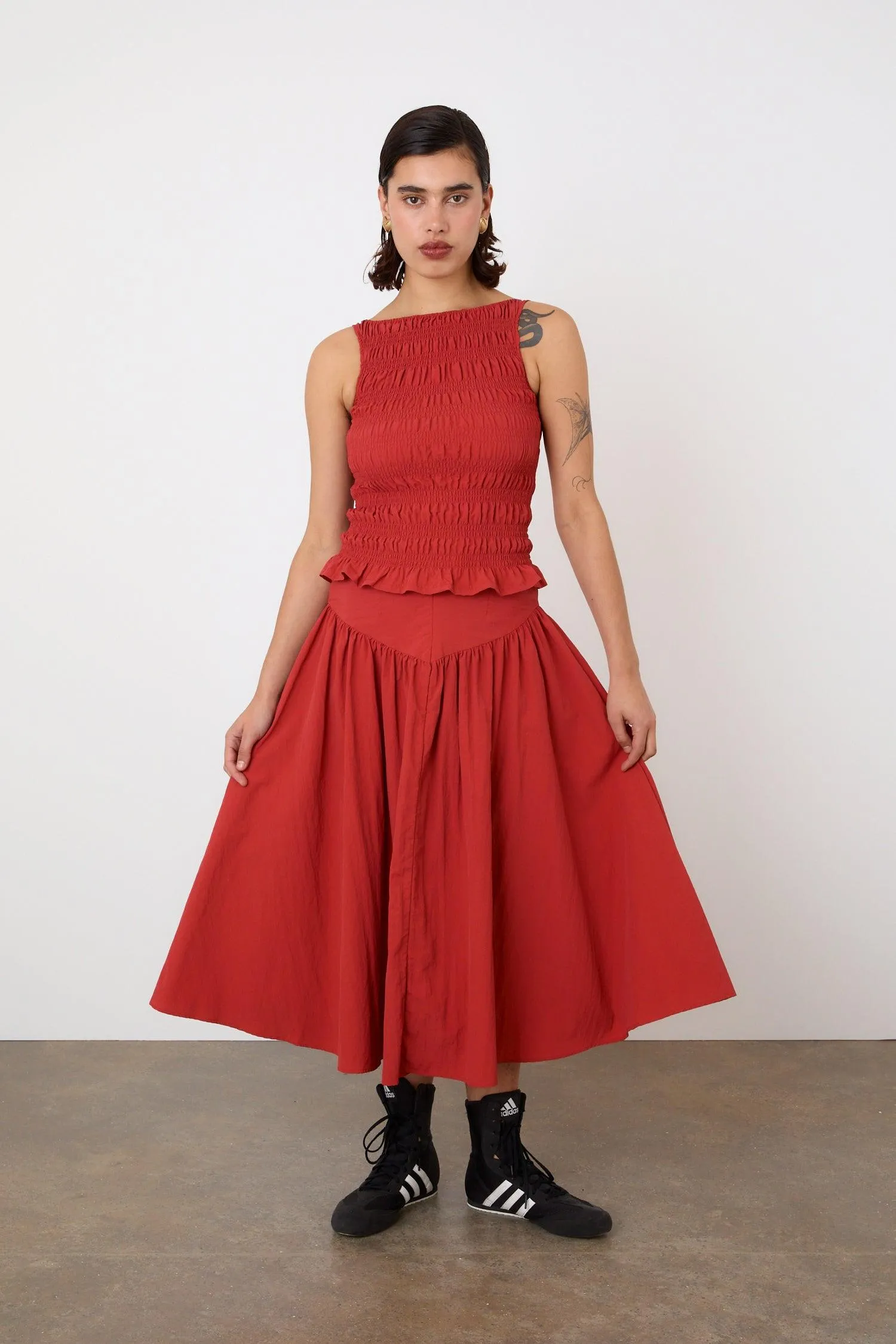 The Deba Midi Skirt, Tomato sold by Peachy Den product image thumbnail 5