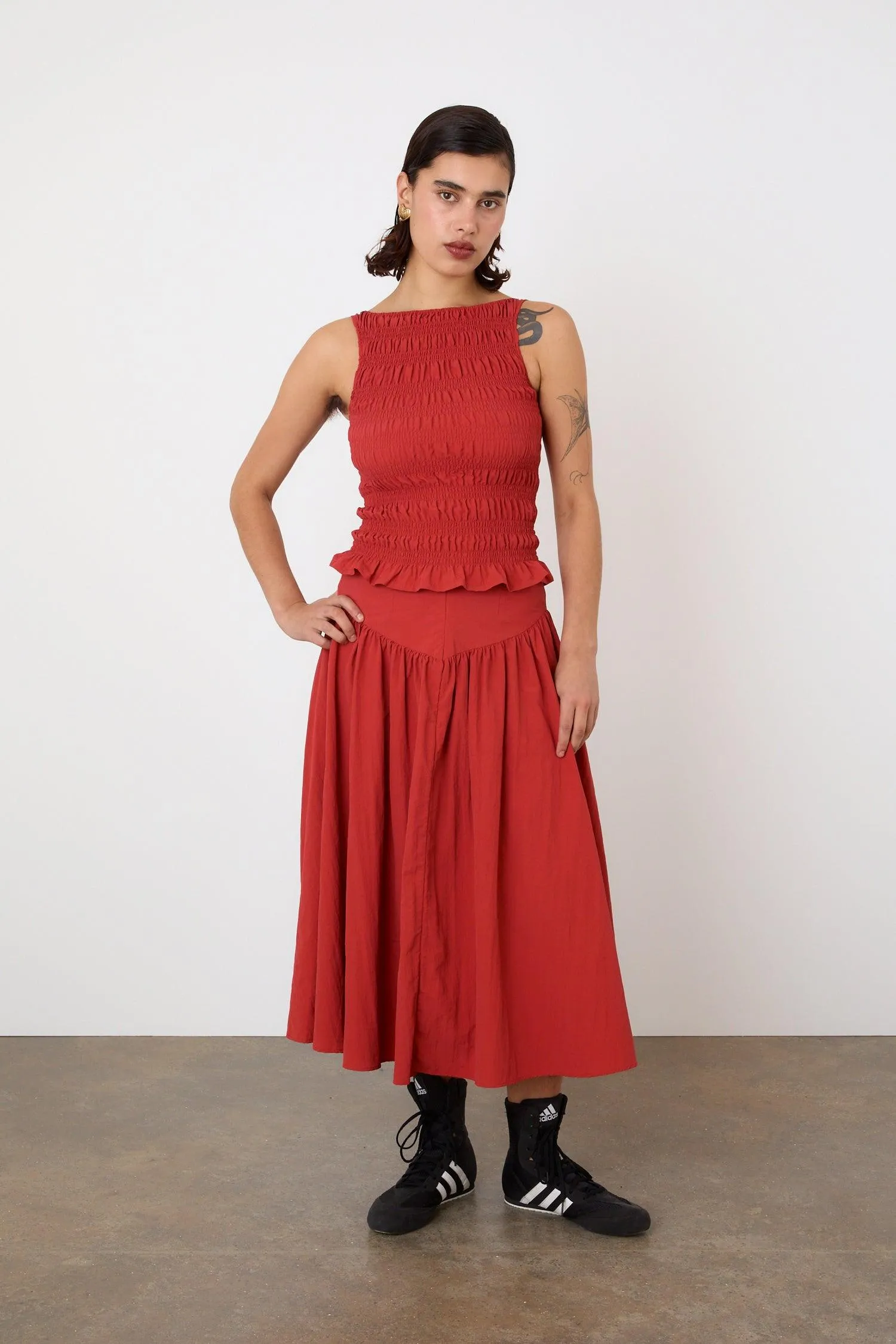 The Deba Midi Skirt, Tomato sold by Peachy Den product image thumbnail 4