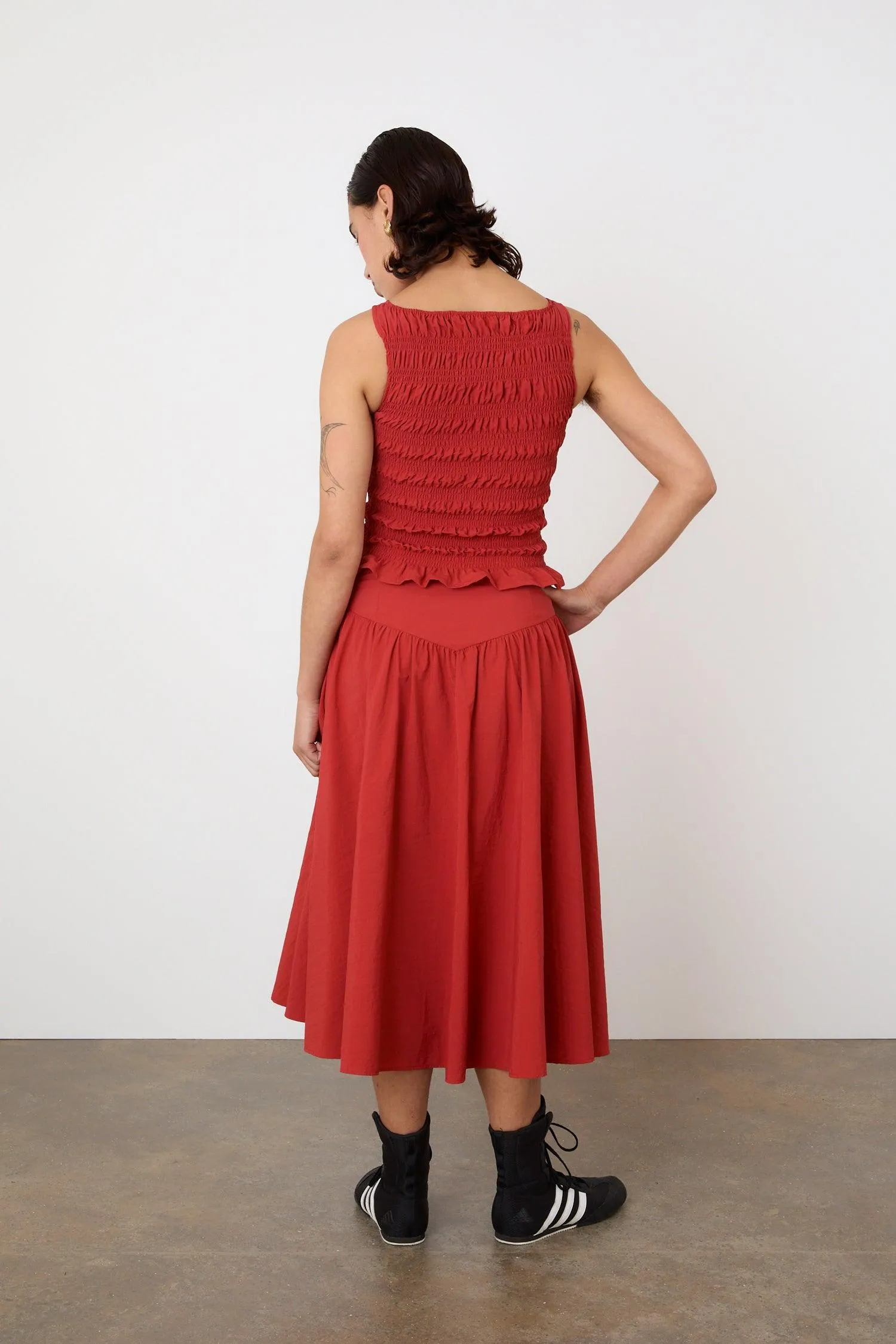 The Deba Midi Skirt, Tomato sold by Peachy Den product image thumbnail 3