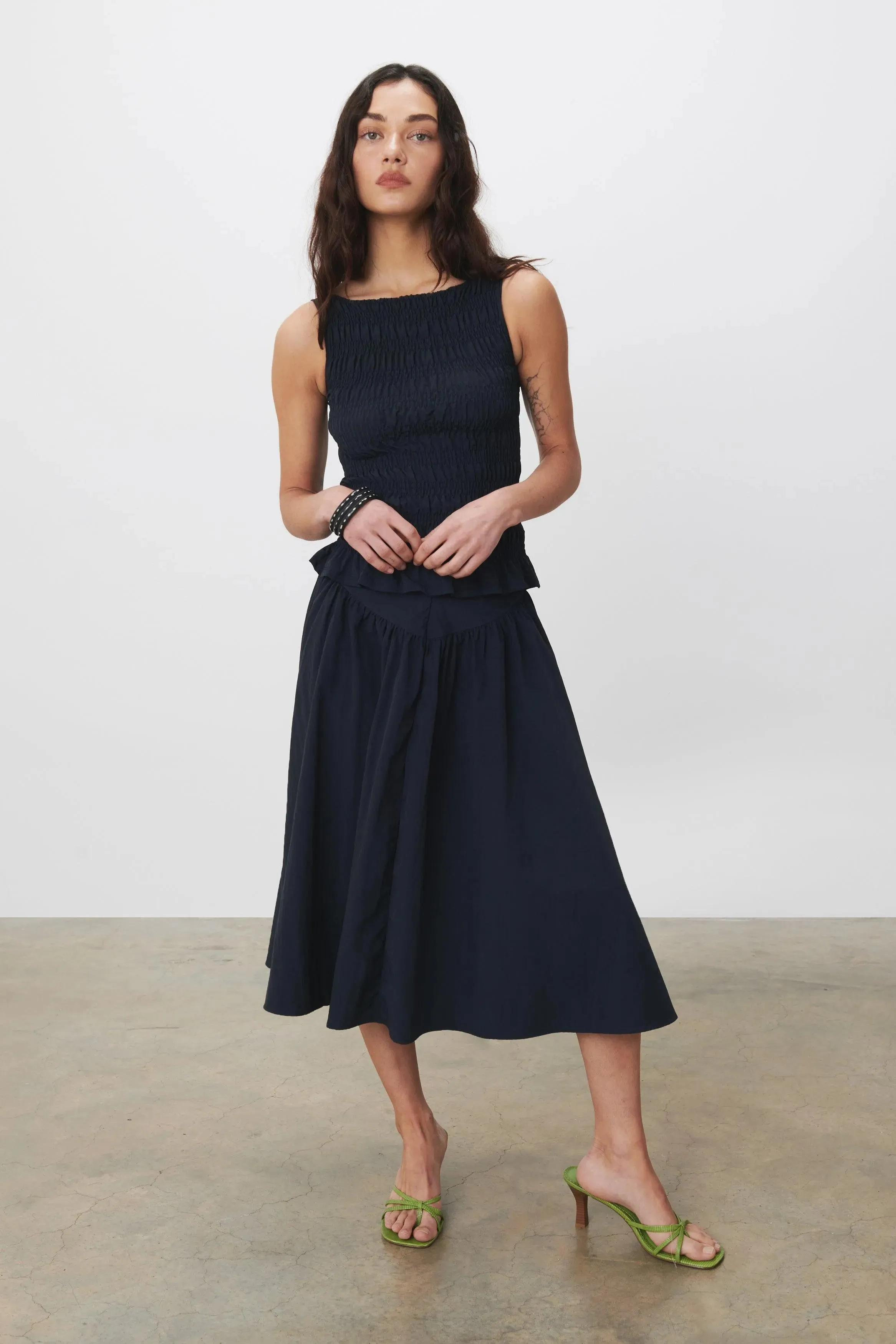The Deba Midi Skirt, Deep Blue sold by Peachy Den product image thumbnail 2