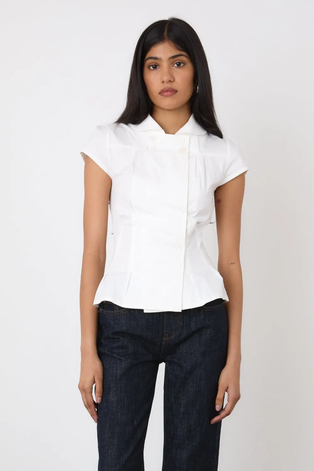 Blouse Tunique Golden Days Noire à Pois - Taille 36, Polyester, Manches Longues, Occasion Très Bon état