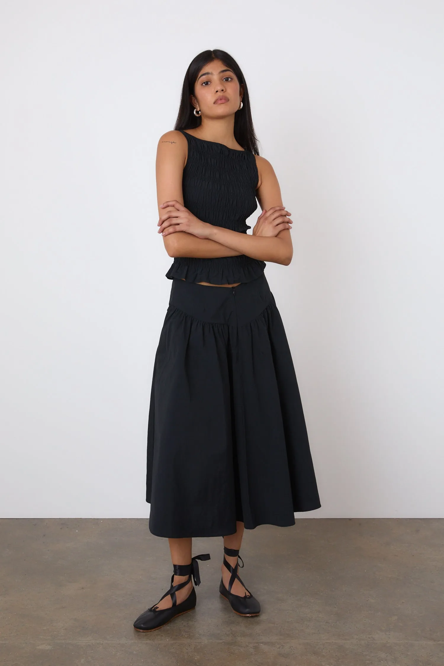 The Deba Midi Skirt, Onyx sold by Peachy Den product image thumbnail 5