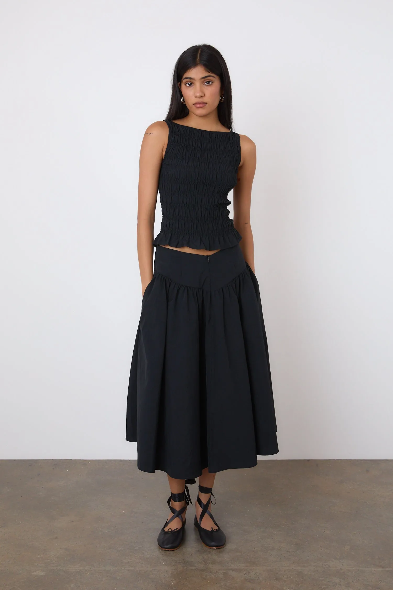 The Deba Midi Skirt, Onyx sold by Peachy Den product image thumbnail 4