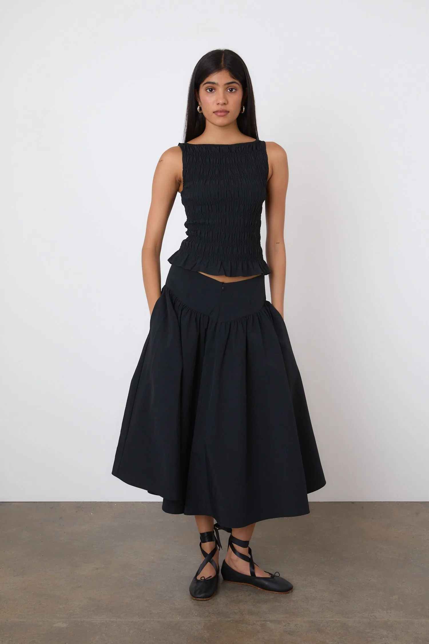 The Deba Midi Skirt, Onyx sold by Peachy Den product image thumbnail 3