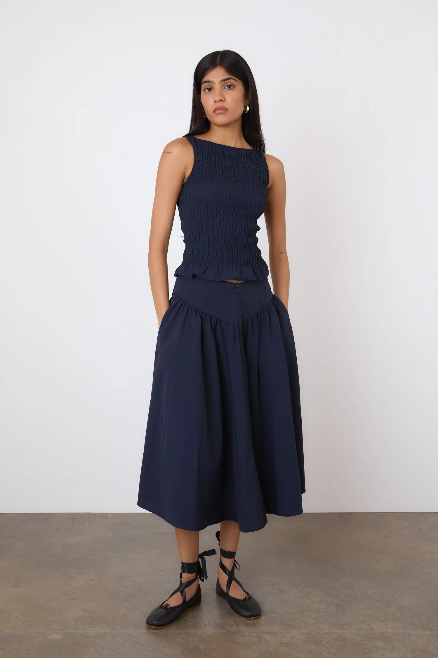 The Deba Midi Skirt, Midnight sold by Peachy Den product image thumbnail 2