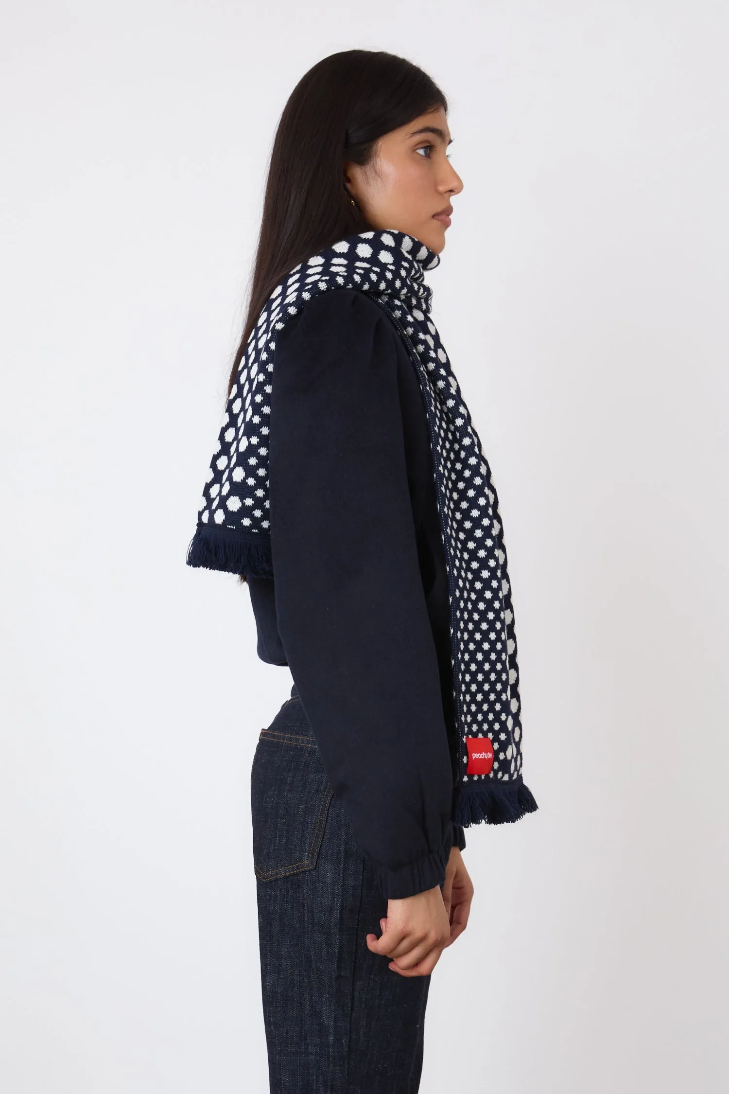 The Maggie Scarf, Midnight/ White sold by Peachy Den product image thumbnail 3