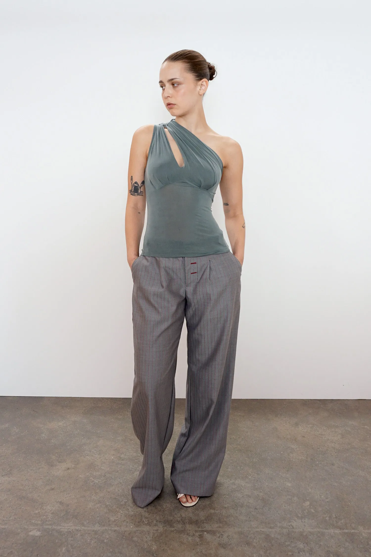 Kylie Asymmetric Top, Sea Salt sold by Peachy Den product image thumbnail 2