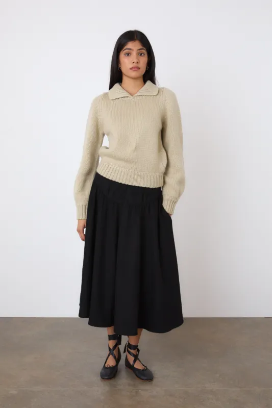 The Deba Wool Skirt, Onyx sold by Peachy Den