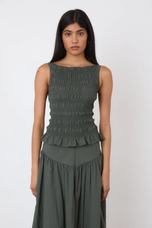 The Deba Top, Slate Green sold by Peachy Den