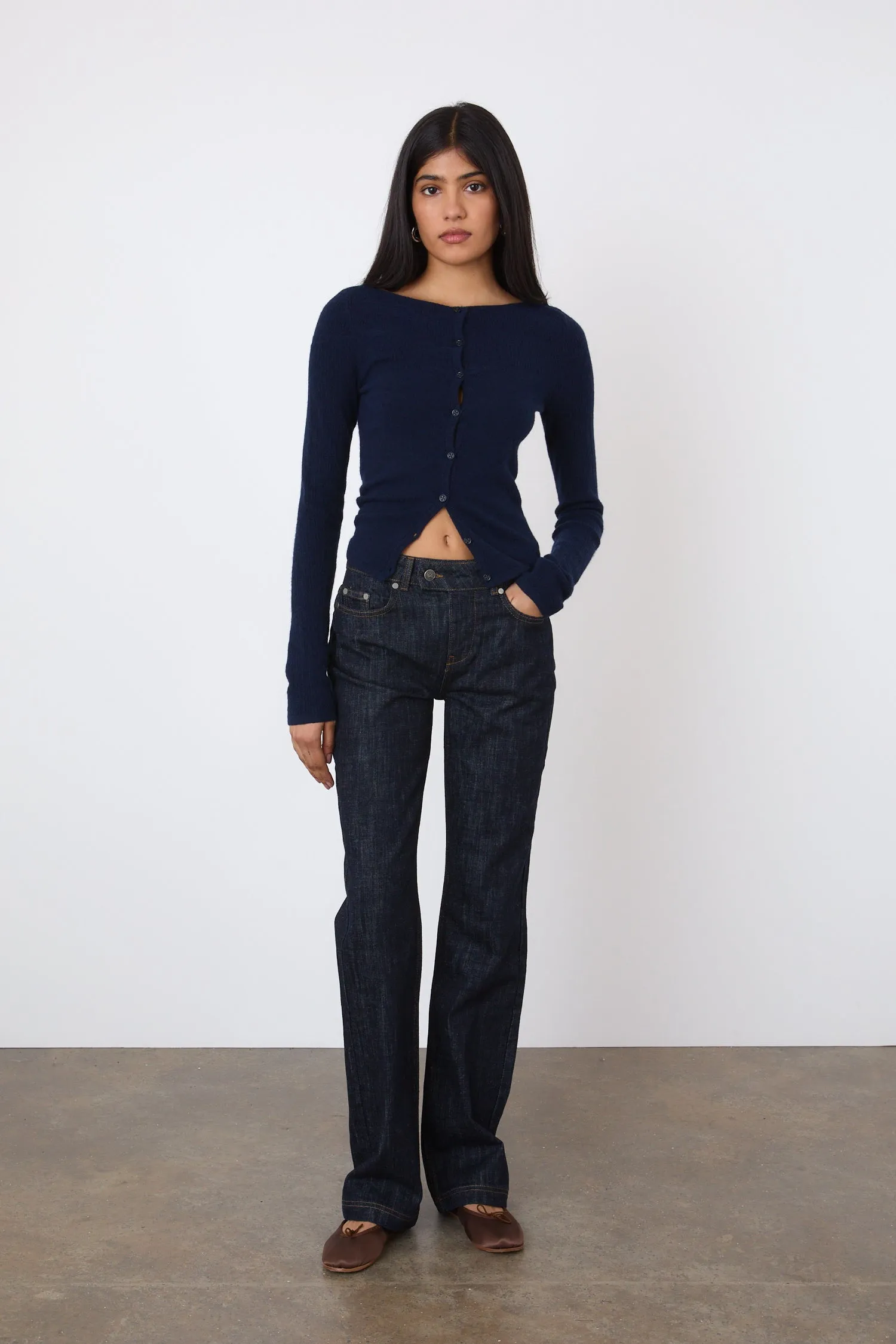 The Claudine Knit Cardigan, Midnight sold by Peachy Den product image thumbnail 3