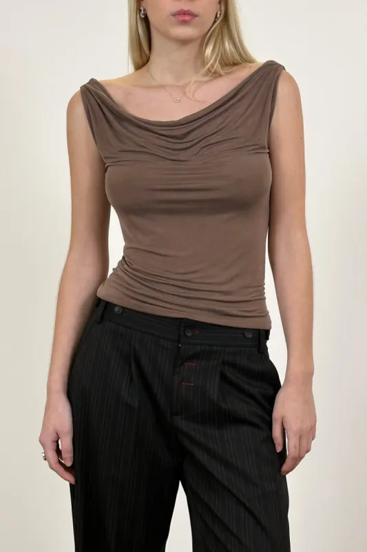 The Kylie Top, Mocha sold by Peachy Den
