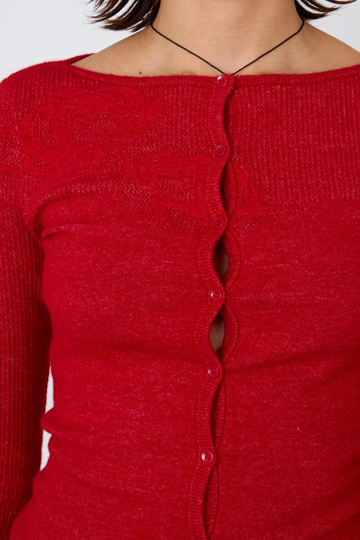 The Claudine Knit Cardigan, Tomato sold by Peachy Den product image thumbnail 2