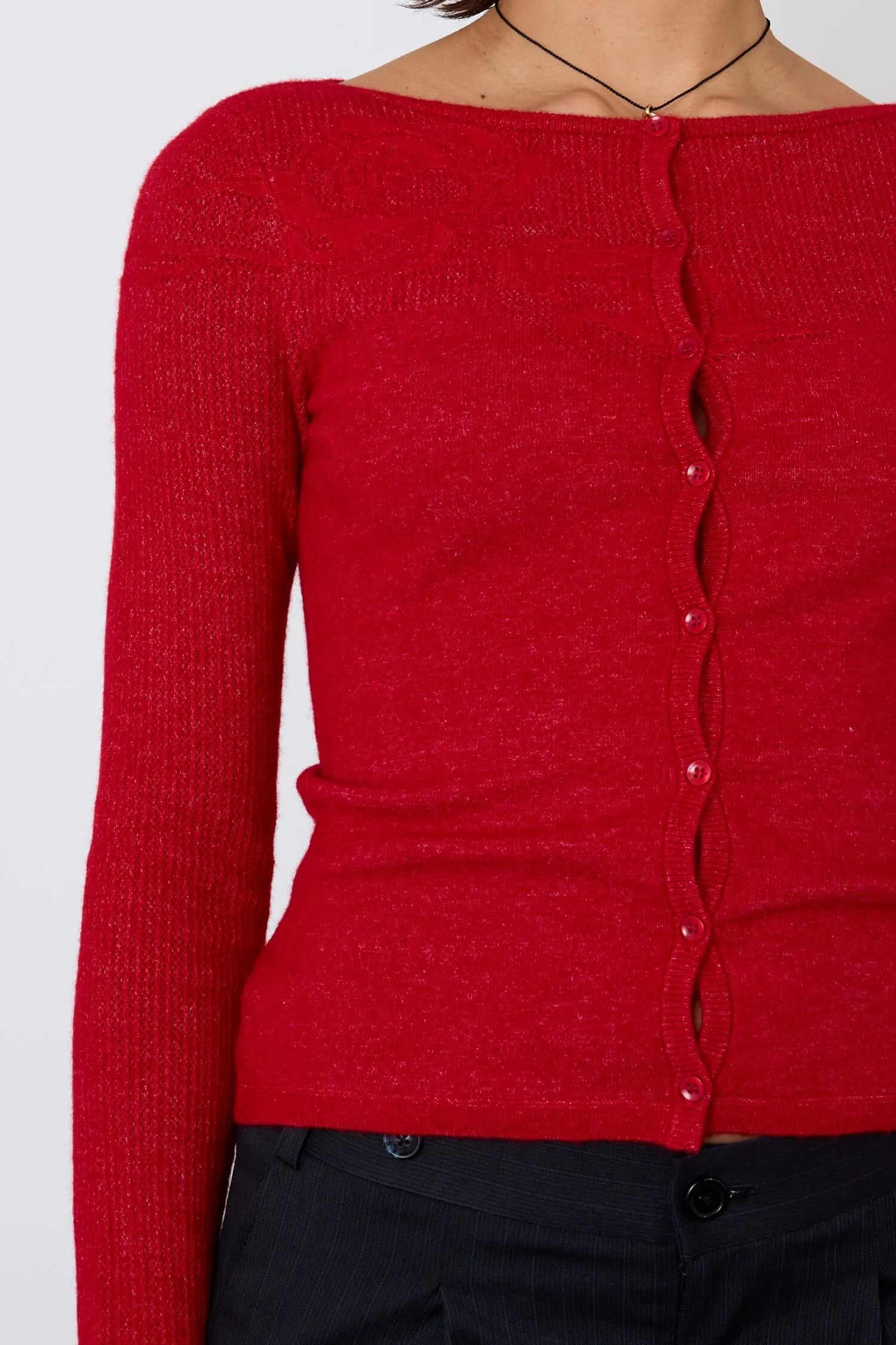 The Claudine Knit Cardigan, Tomato sold by Peachy Den product image thumbnail 4
