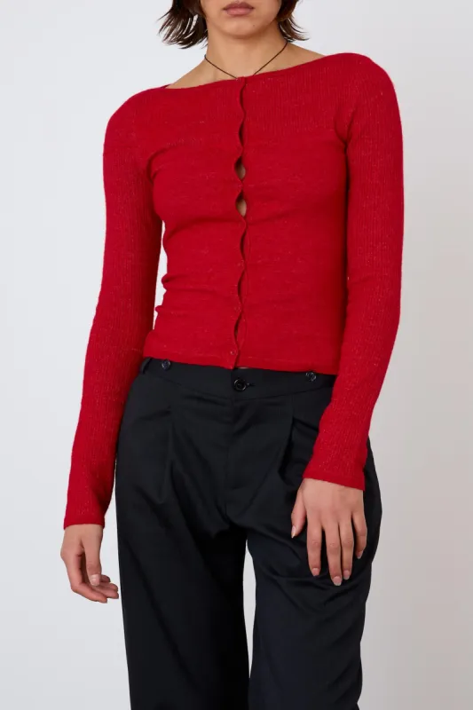 The Claudine Knit Cardigan, Tomato sold by Peachy Den