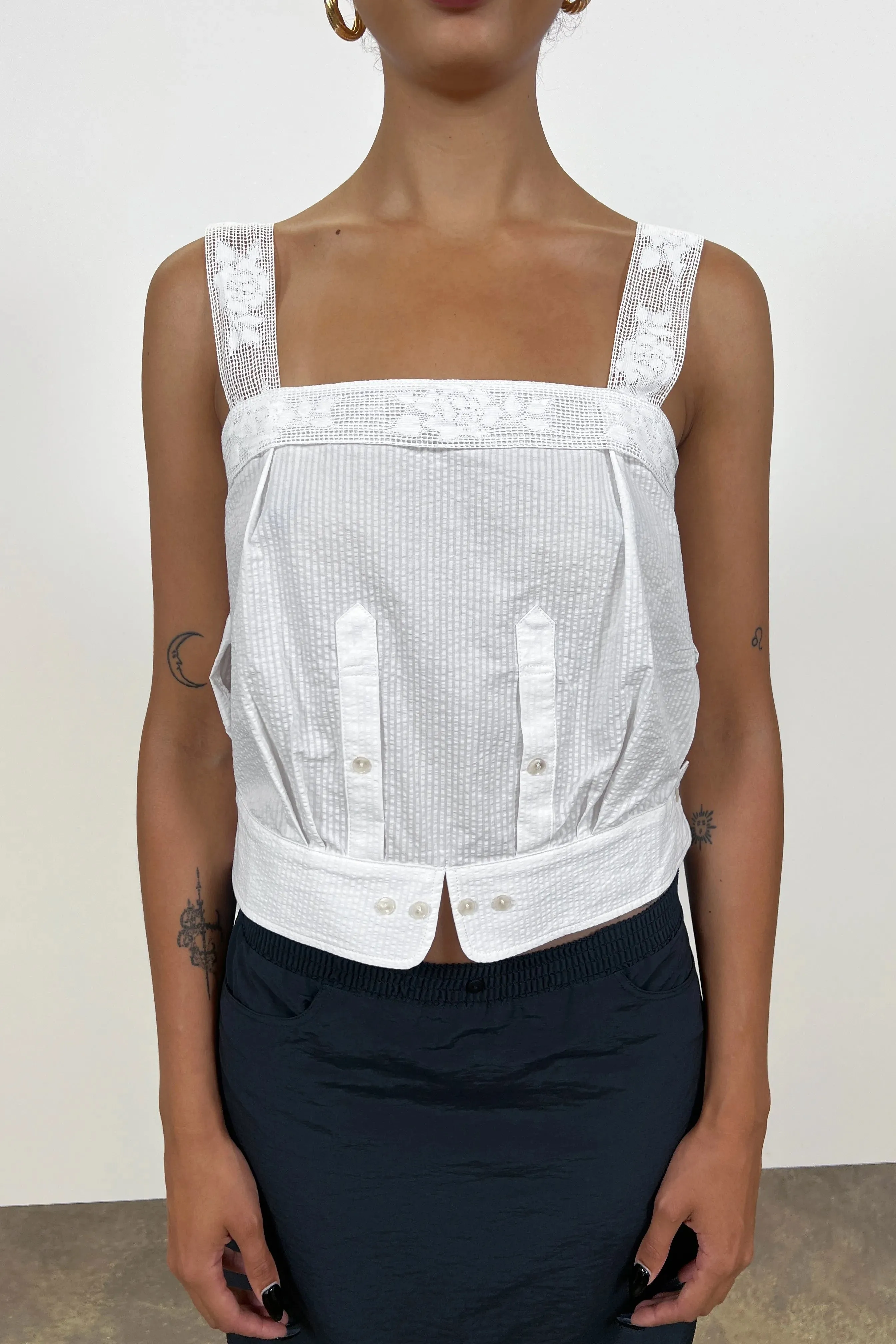 The Sibilia Seersucker Top, Porcelain sold by Peachy Den product image thumbnail 5