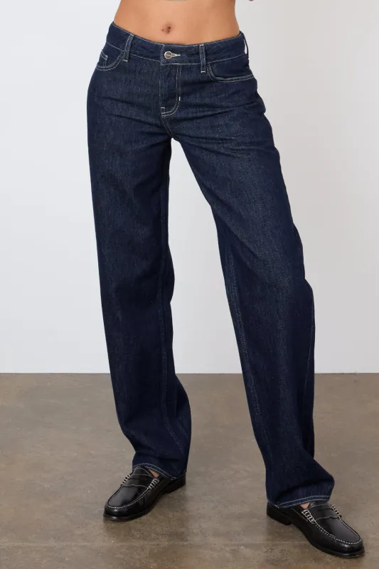 The Joan Soft Barrel Jeans, Indigo Rinse sold by Peachy Den