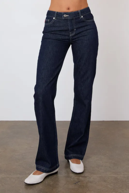 The Gigi Denim Slim Leg Jeans, Indigo Rinse sold by Peachy Den