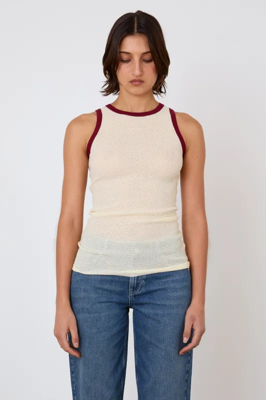 The Elise Knit Vest, Vanilla sold by Peachy Den
