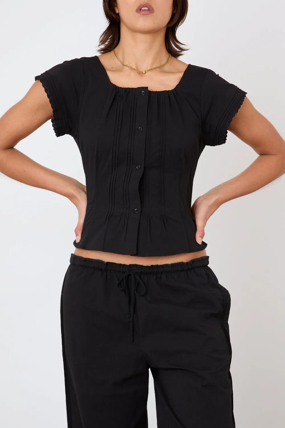 The Renee Blouse, Onyx sold by Peachy Den product image thumbnail 3