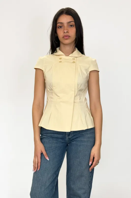 The Missy Blouse, Parchment sold by Peachy Den