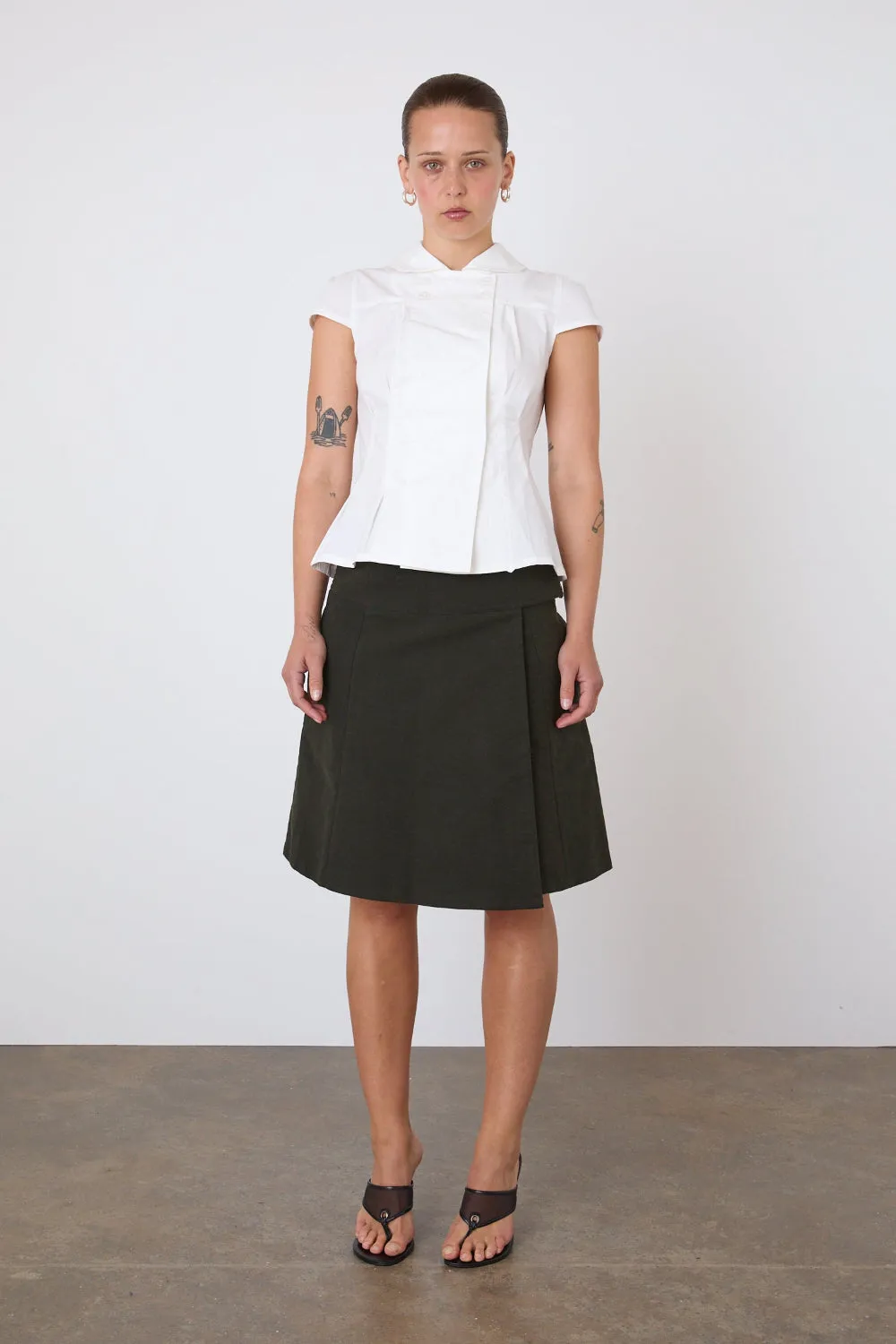 The Edie Skirt, Olive sold by Peachy Den