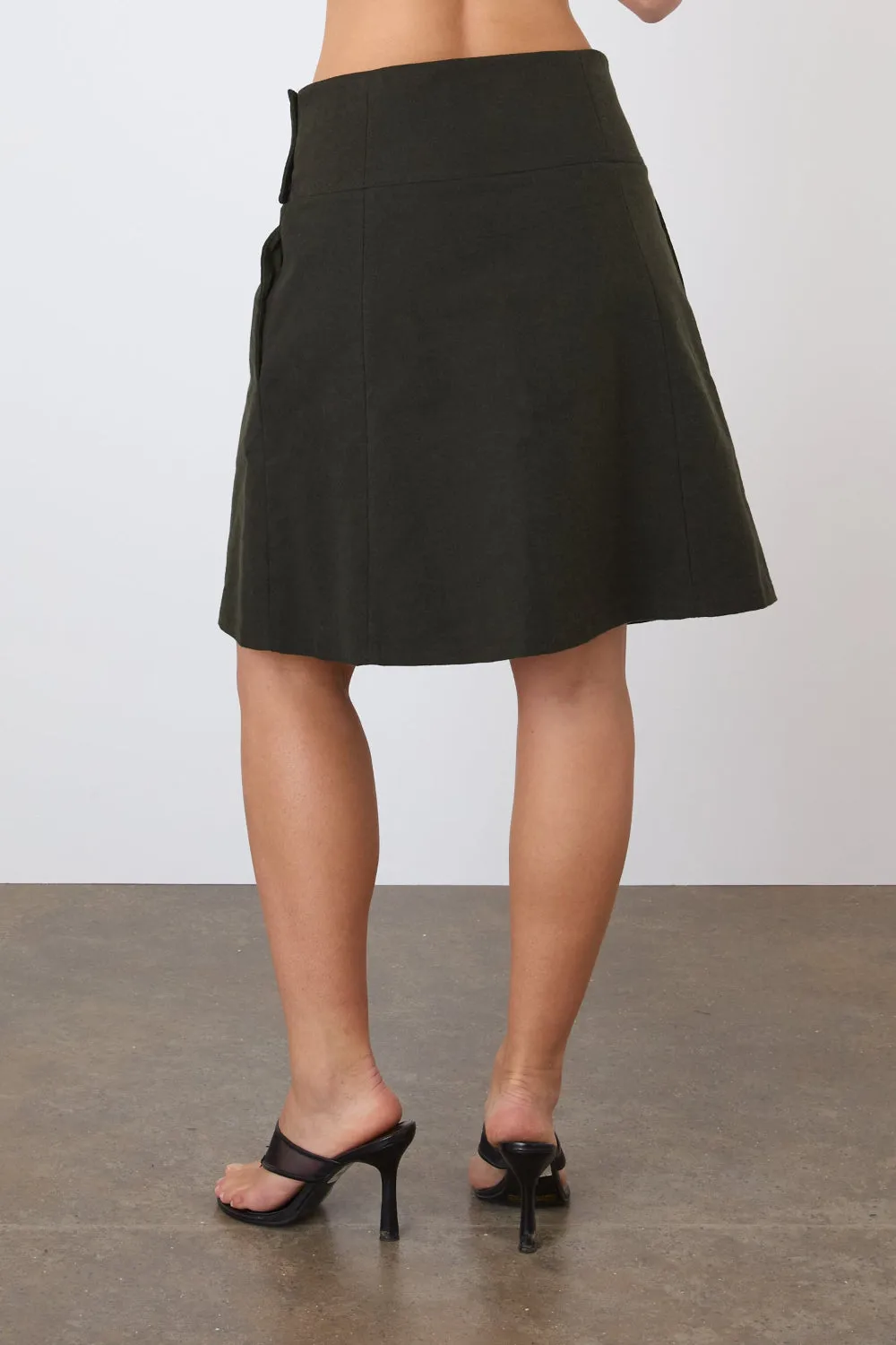 The Edie Skirt, Olive sold by Peachy Den product image thumbnail 4