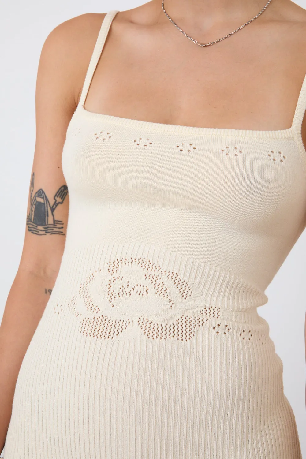 The Marie Knit Mini Dress, Cream sold by Peachy Den product image thumbnail 4