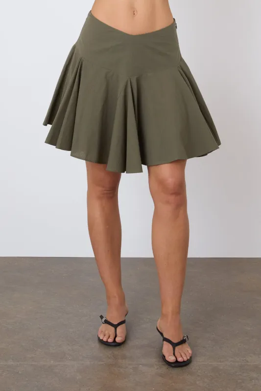 The Dylan Mini Skirt, Leaf sold by Peachy Den