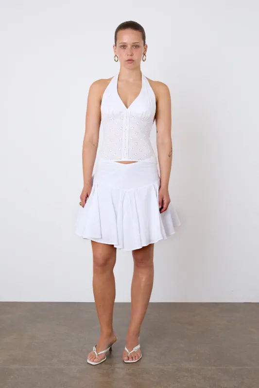 The Dylan Mini Skirt, Porcelain sold by Peachy Den