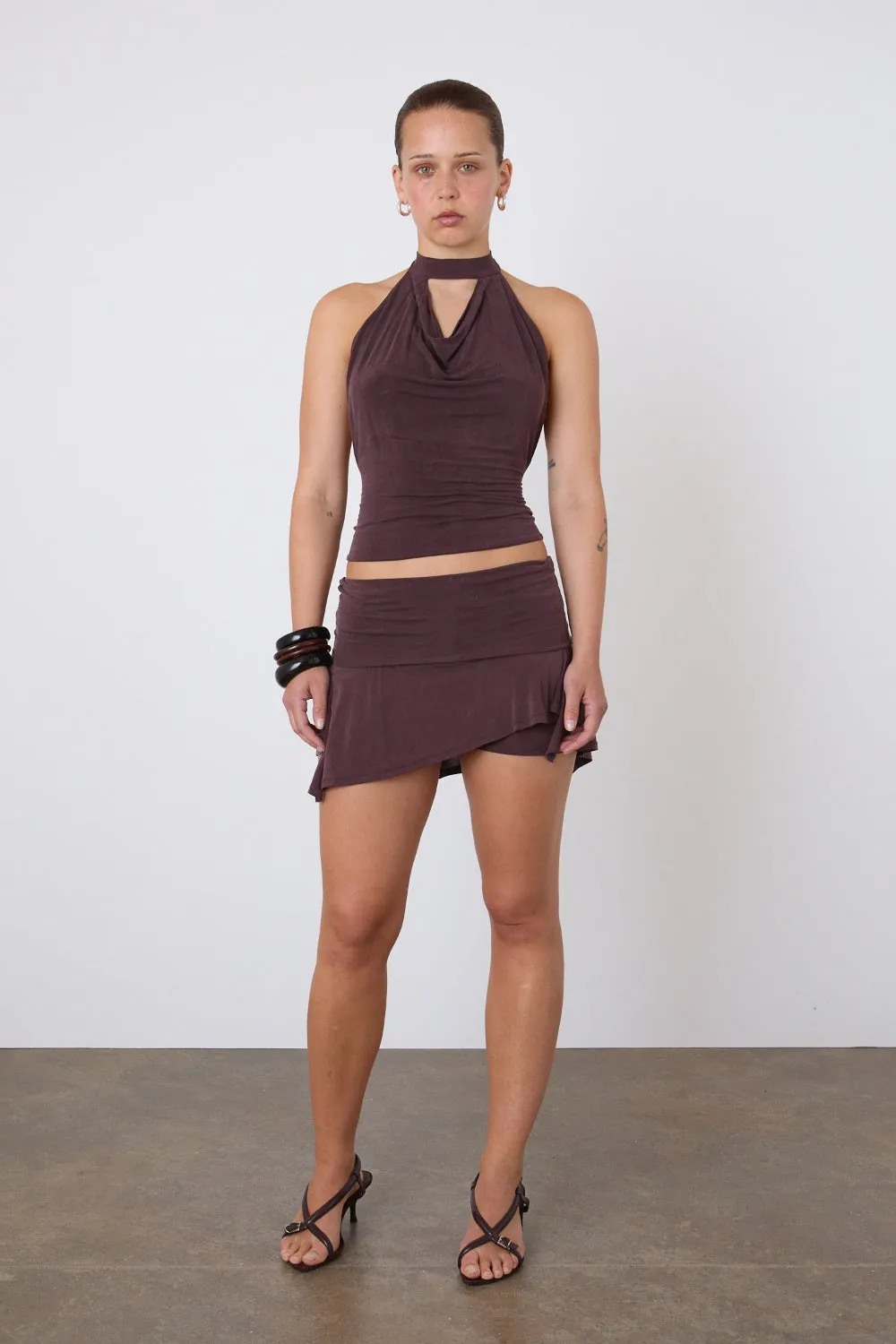 The Kylie Skort, Mahogany sold by Peachy Den