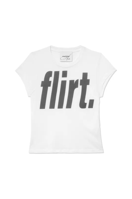 The Amelia Flirt T-Shirt, White sold by Peachy Den