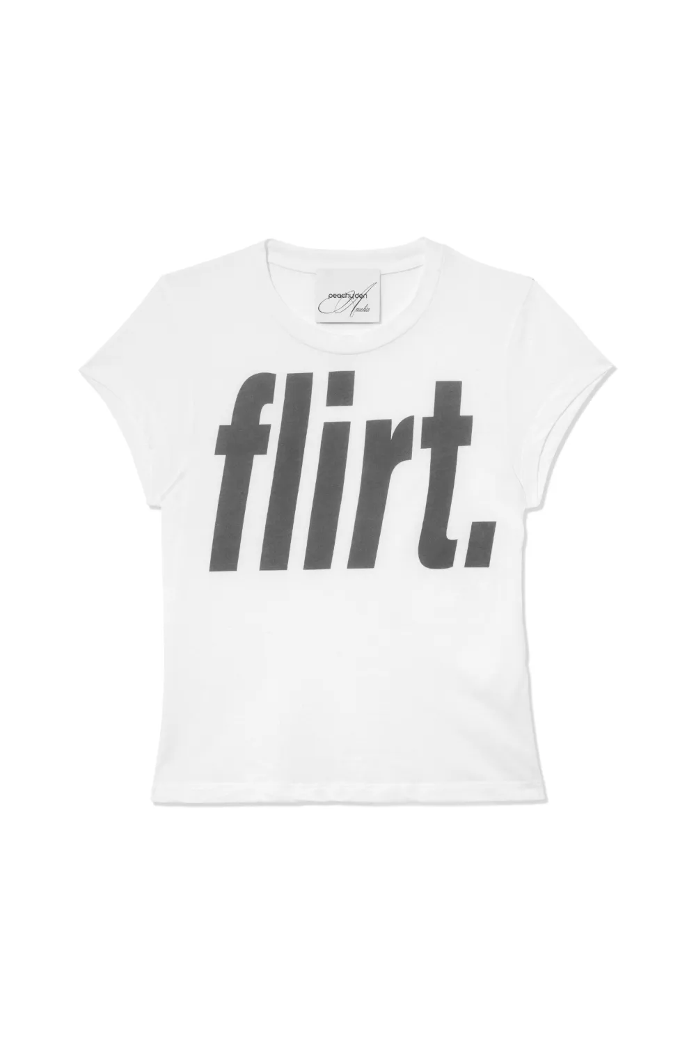 The Amelia Flirt T-Shirt, White sold by Peachy Den